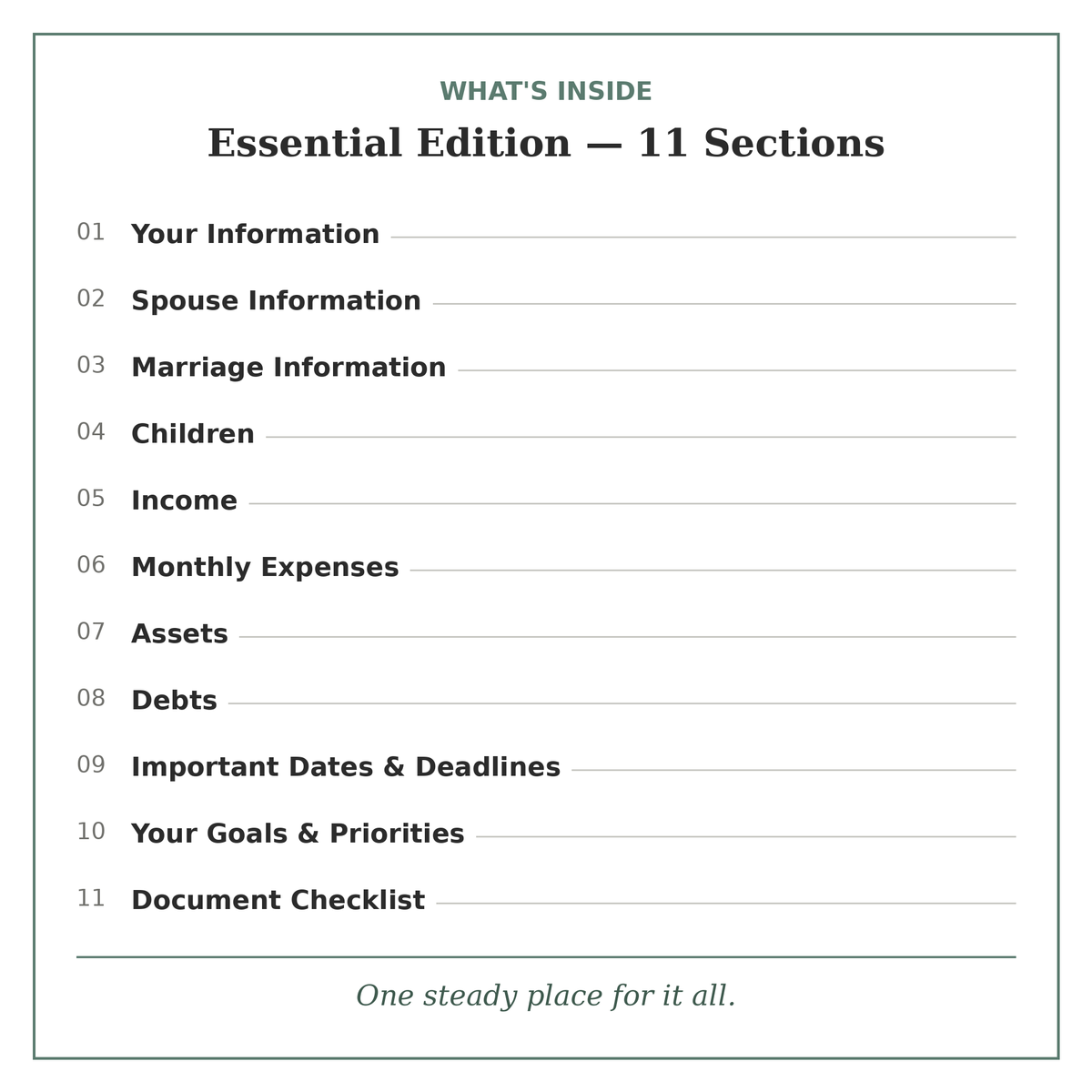 Divorce Case Organizer-Essential Edition