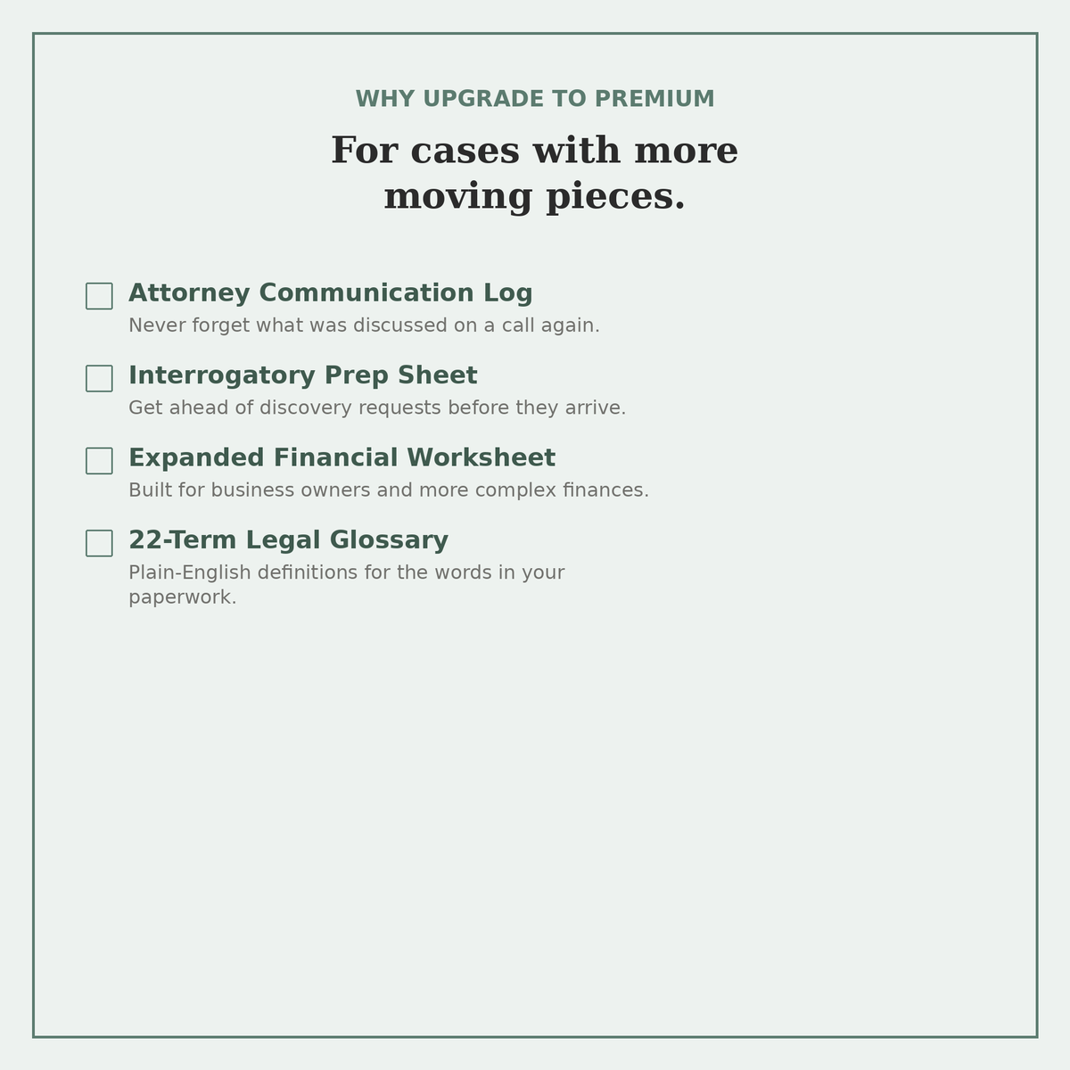 Divorce Case Organizer-Premium Edition